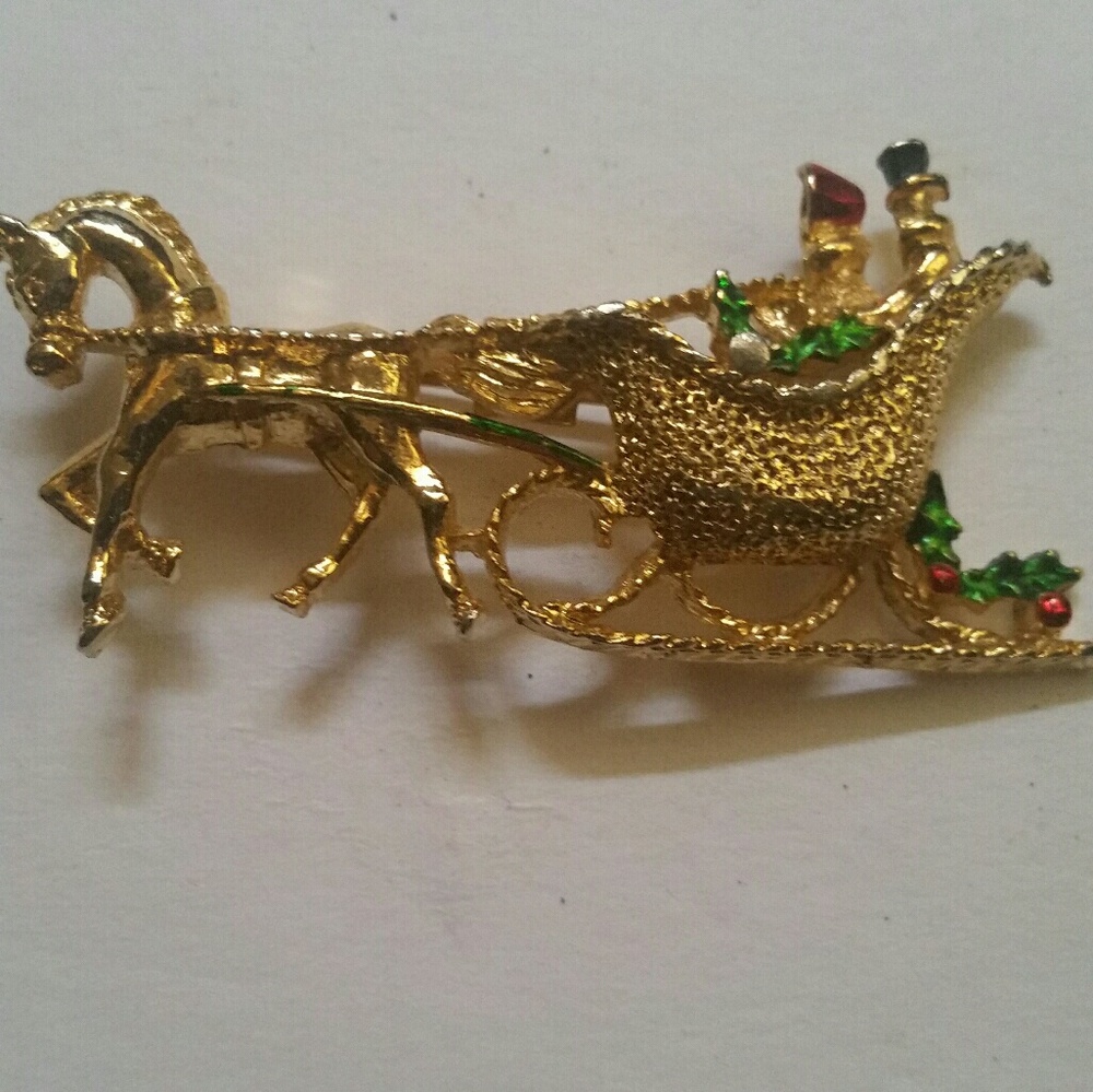 Vintage Sleigh Ride Brooch